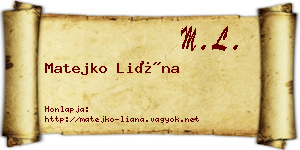 Matejko Liána névjegykártya